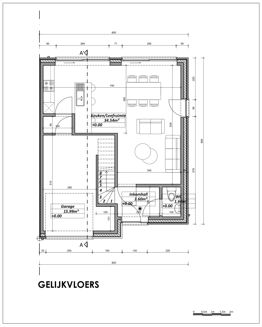AutoCAD permit drawing: Ground-floor plan