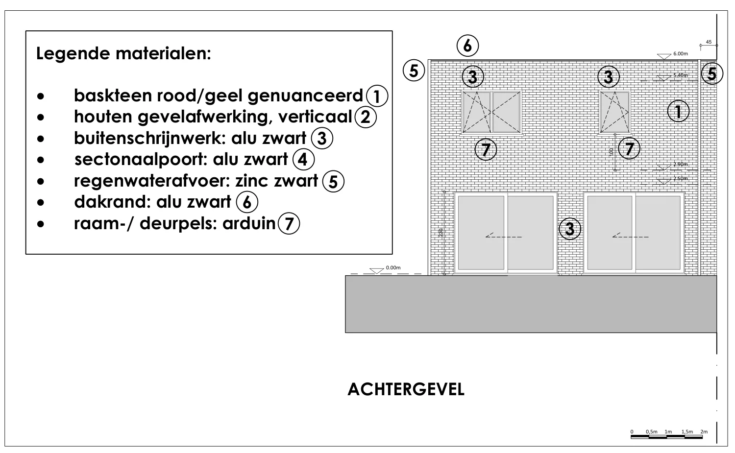 AutoCAD permit drawing: Rear elevation
