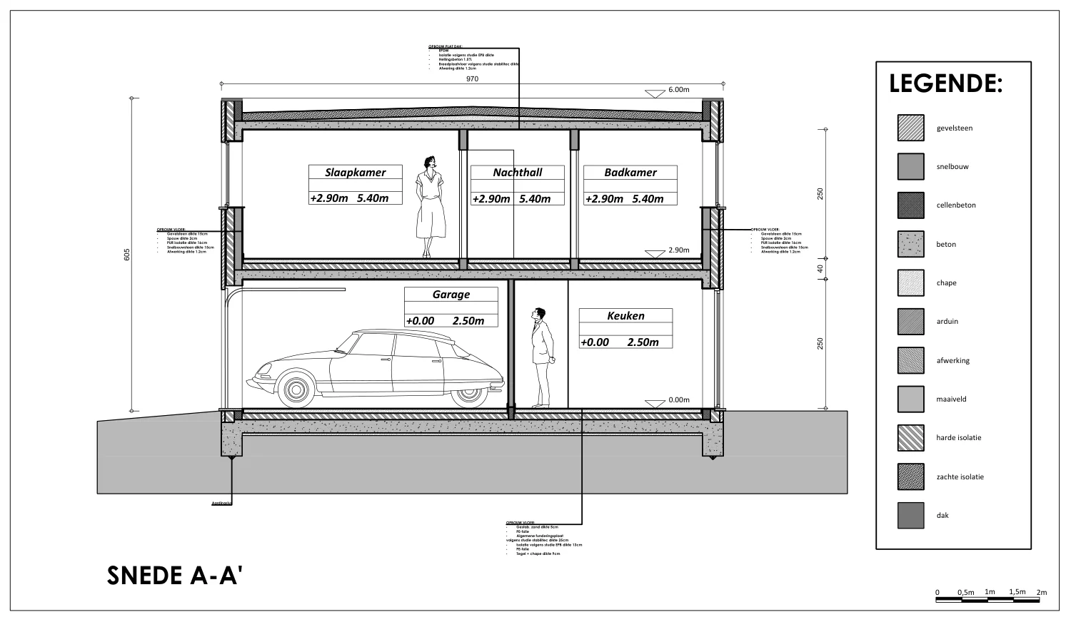 AutoCAD permit drawing: Building section A–A′