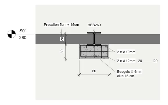 Structural connection — View 02 technical drawing