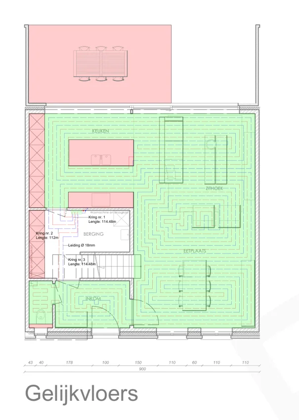 Heating — Ground floor — underfloor heating
